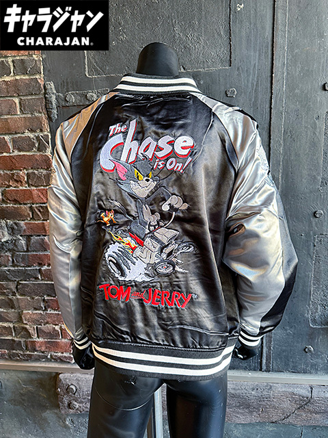 トムとジェリー　ホットロッドカー　スカジャン　Lサイズのみの展開　ユニセックス　オフィシャルライセンス キャラジャン | 