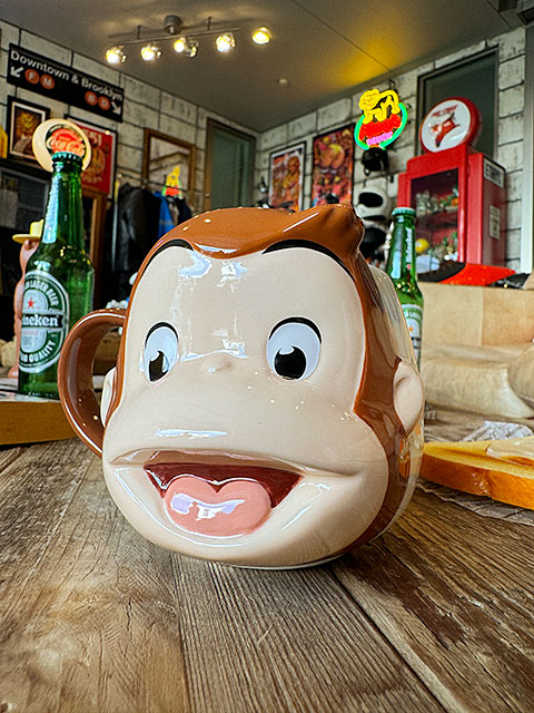 希少！ 特大BIGアメリカアンティーク　BEER顔マグカップ　USビンテージ雑貨 希少！ 特大BIGアメリカアンティーク BEER顔マグカップ US
