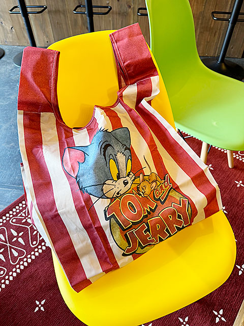 Yahoo! Yahoo!ショッピング(ヤフー ショッピング)トムとジェリー　ヴィンテージストライプ　エコバッグ　（収納ポーチ付き）　■　アメリカン雑貨　アメリカ雑貨