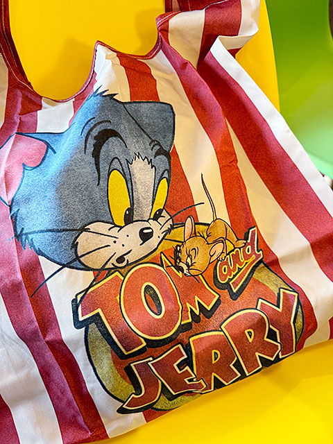 トムとジェリー　ヴィンテージストライプ　エコバッグ　（収納ポーチ付き）　■　アメリカン雑貨　アメリカ雑貨 |  | 03
