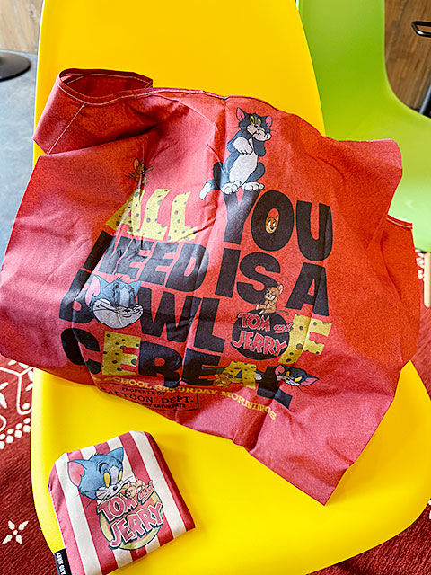 トムとジェリー　ヴィンテージストライプ　エコバッグ　（収納ポーチ付き）　■　アメリカン雑貨　アメリカ雑貨 |  | 05