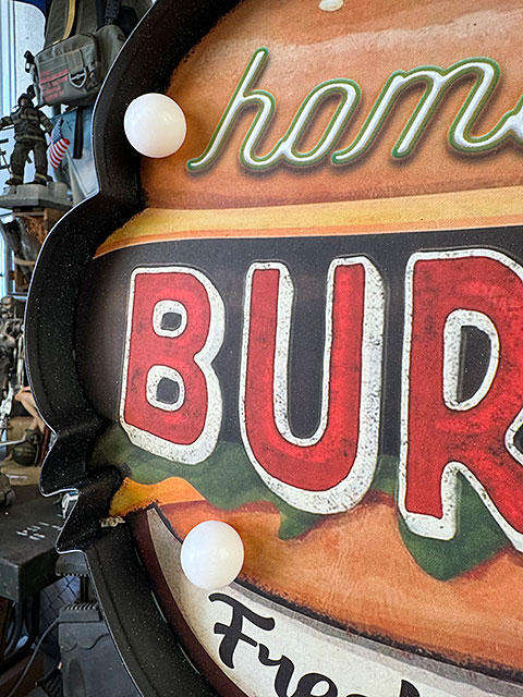 ハンバーガー　ロードサイン型　LEDティンサイン　（ホームメイドバーガー）　看板　■　アメリカン雑貨　アメリカ雑貨 |  | 03