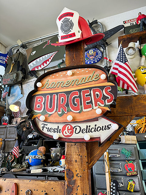 ハンバーガー　ロードサイン型　LEDティンサイン　（ホームメイドバーガー）　看板　■　アメリカン雑貨　アメリカ雑貨 |  | 07