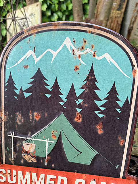 アウトドア　キャンプ　エンボスティンサイン　（サマーキャンプ）　ブリキ看板　■　アメリカン雑貨　アメリカ雑貨 |  | 06