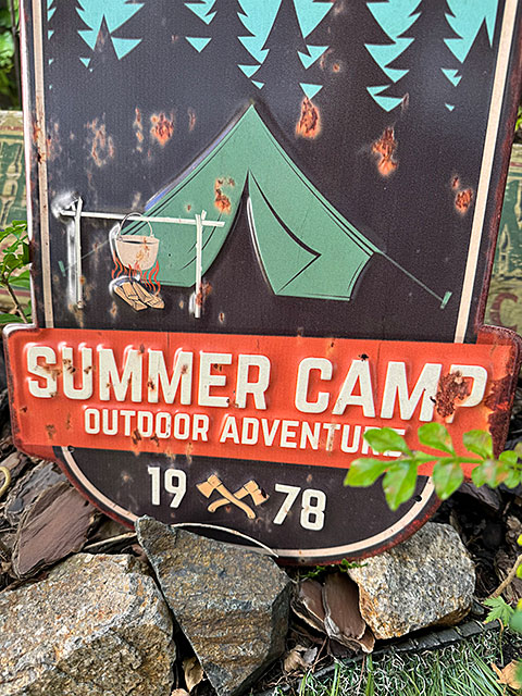 アウトドア　キャンプ　エンボスティンサイン　（サマーキャンプ）　ブリキ看板　■　アメリカン雑貨　アメリカ雑貨 |  | 07