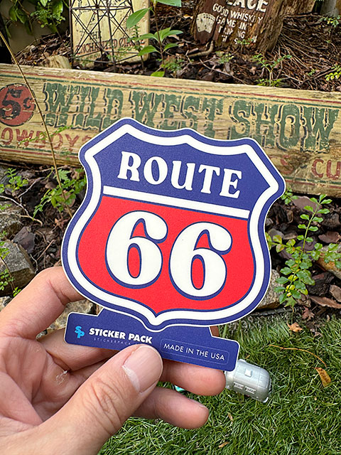 ステッカーパック　アウトドア　ステッカー　ルート66シリーズ　Lサイズ　（ルート66　レッド）　MADE IN U.S.A.　耐水＆耐光素材 |  | 03