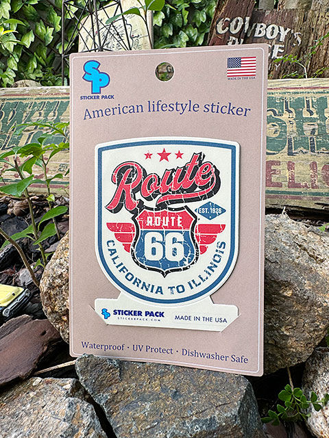 ステッカーパック　アウトドア　ステッカー　ルート66シリーズ　Lサイズ　（ルート66　CAL　to　IL）　MADE IN U.S.A.　耐水＆耐光素材 |  | 01