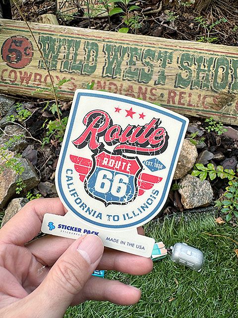 ステッカーパック　アウトドア　ステッカー　ルート66シリーズ　Lサイズ　（ルート66　CAL　to　IL）　MADE IN U.S.A.　耐水＆耐光素材 |  | 03