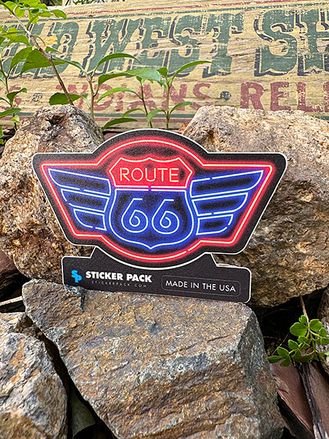 ステッカーパック　アウトドア　ステッカー　ルート66シリーズ　Lサイズ　（ルート66　ネオンサイン）　MADE IN U.S.A.　耐水＆耐光素材 | 