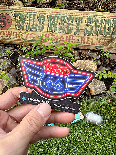 ステッカーパック　アウトドア　ステッカー　ルート66シリーズ　Lサイズ　（ルート66　ネオンサイン）　MADE IN U.S.A.　耐水＆耐光素材 |  | 03