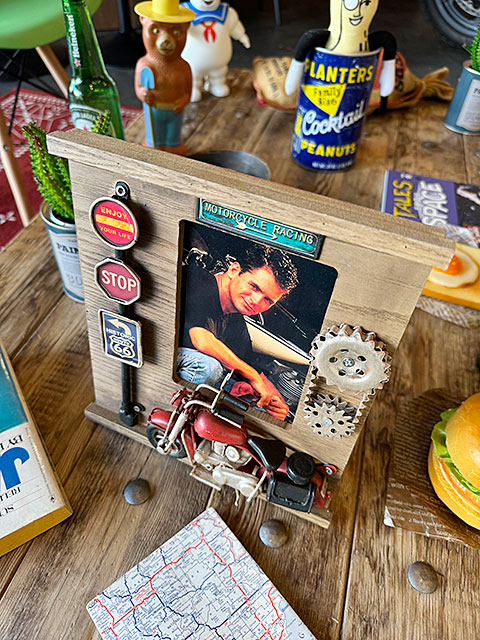 カスタムガレージ クラシックバイク ジオラマ フォトフレーム