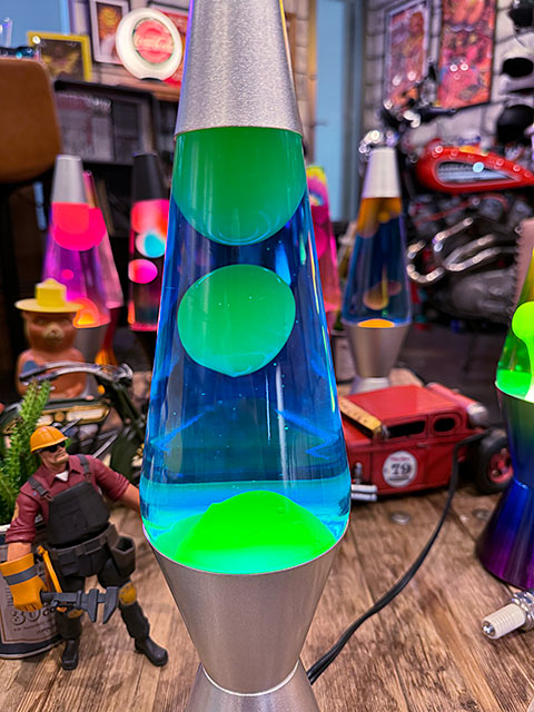 Lava Lamp社　ラバライト　正規品　ラバランプ　（グリーン/ブルー/シルバーボディ）　■　アメリカン雑貨　アメリカ雑貨