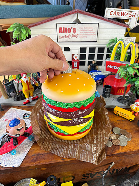 ハンバーガー コインバンク ダブルデッカー 貯金箱
