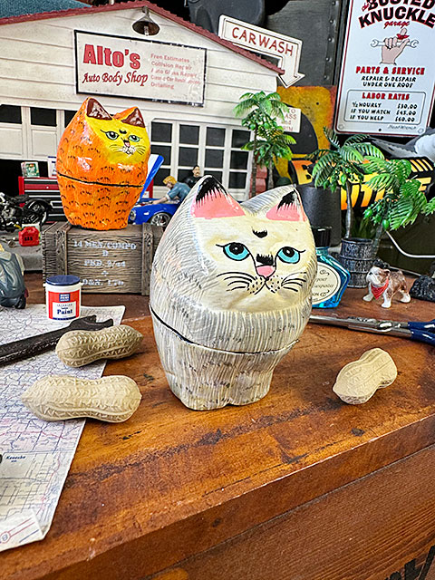 立ちネコ ペーパーマッシュ （グレー） 猫 小物入れ □ アメリカン雑貨