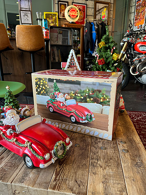 サンタクロース オープンカー クリスマスオブジェ □ アメリカン雑貨