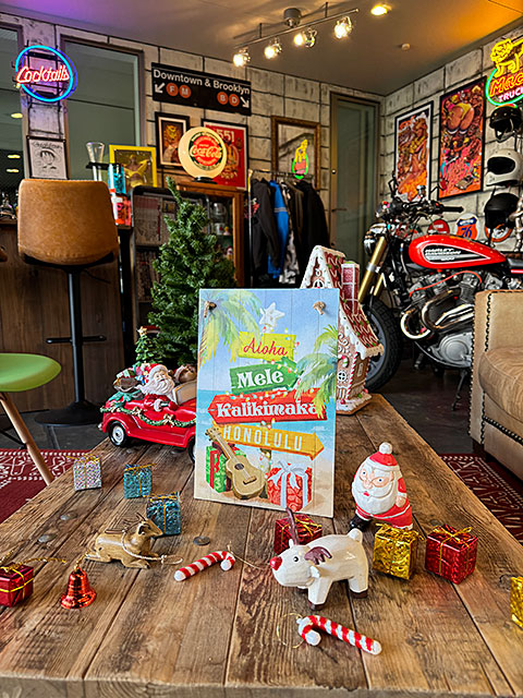 ハワイアンクリスマス　ウッドボード　ハンギングサイン　（インフォメーションサイン）　■　アメリカン雑貨　アメリカ雑貨 |  | 02