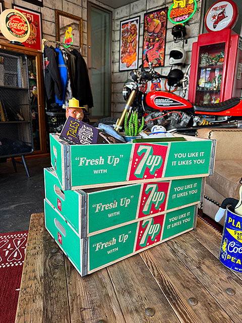 7UP　セブンアップ　ウッドクレート　ソーダ木箱　（ライトグリーン）　単品　■ アメリカ雑貨 アメリカン雑貨 |  | 06