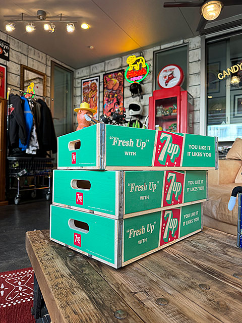 7UP　セブンアップ　ウッドクレート　ソーダ木箱　（ライトグリーン）　単品　■ アメリカ雑貨 アメリカン雑貨 |  | 07