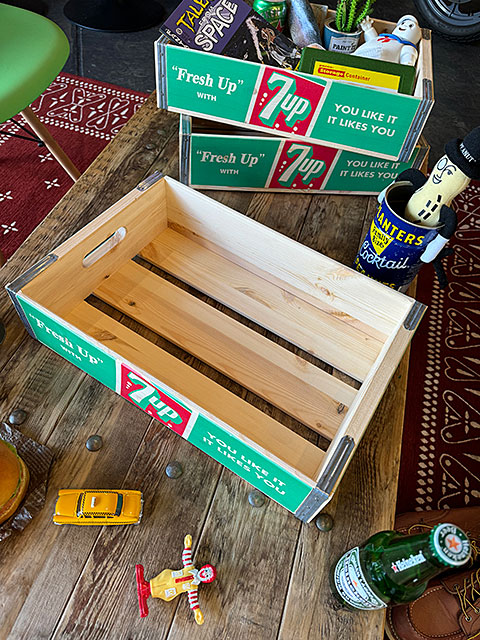 7UP　セブンアップ　ウッドクレート　ソーダ木箱　（ライトグリーン）　単品　■ アメリカ雑貨 アメリカン雑貨 |  | 10