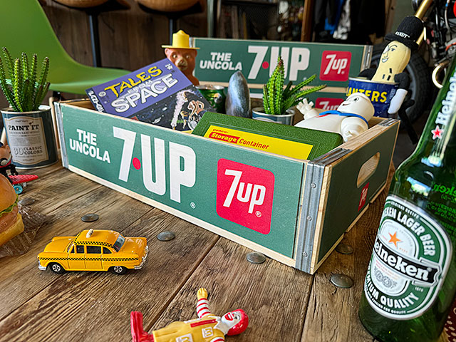 7UP セブンアップ ウッドクレート ソーダ木箱（グリーン）単品