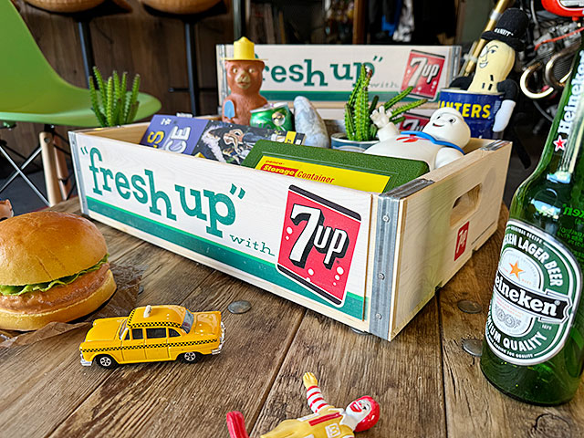 7UP　セブンアップ　ウッドクレート　ソーダ木箱　（ライトホワイト）　単品　■ アメリカ雑貨 アメリカン雑貨 |  | 03