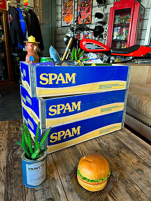 SPAM　スパム　ウッドクレート　ソーダ木箱　（イエロー＆ブルー）　単品　■ アメリカン雑貨 アメリカ雑貨 |  | 07