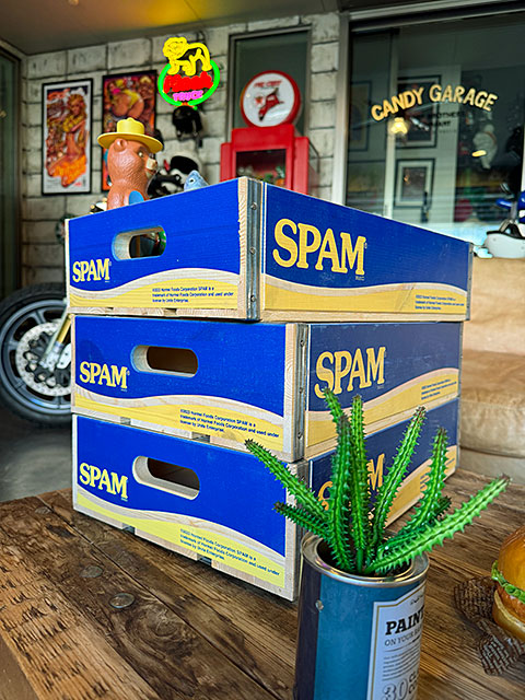 SPAM　スパム　ウッドクレート　ソーダ木箱　（イエロー＆ブルー）　単品　■ アメリカン雑貨 アメリカ雑貨 |  | 10