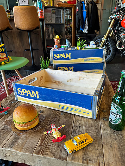 SPAM　スパム　ウッドクレート　ソーダ木箱　（イエロー＆ブルー）　単品　■ アメリカン雑貨 アメリカ雑貨 |  | 14