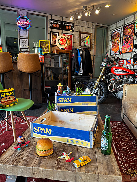 SPAM　スパム　ウッドクレート　ソーダ木箱　（イエロー＆ブルー）　単品　■ アメリカン雑貨 アメリカ雑貨 |  | 16