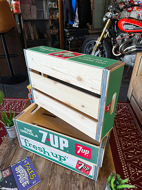 セブンアップ木箱 楽天市場】7UP セブンアップ 木箱 収納ボックス ウッドクレート