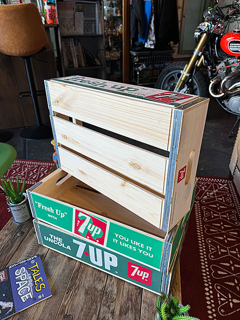 7UP セブンアップ ウッドクレート ソーダ木箱 （3個セット