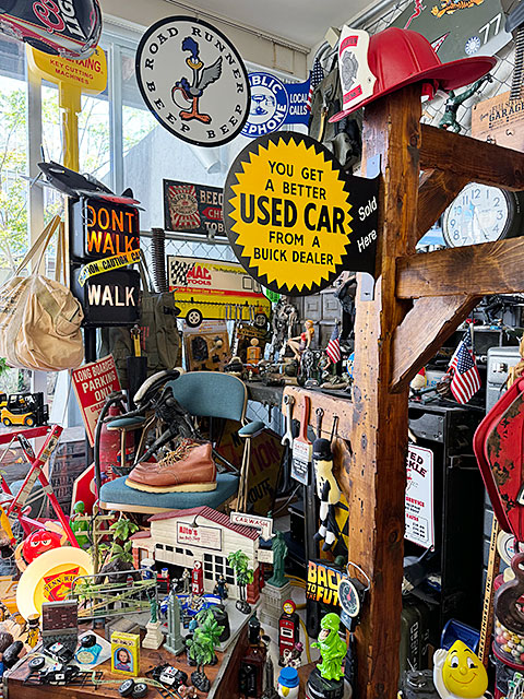 アメリカの中古車販売店 サイド看板 両面プリント フランジメタル