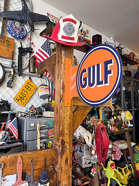ガルフ サイド看板 両面プリント フランジメタルサイン GULF