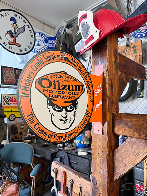 オイルザム　サイド看板　両面プリント　フランジメタルサイン　Oilzum　オイルズム ■ アメリカン雑貨 アメリカ雑貨 | 