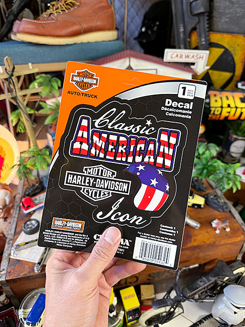 ハーレーダビッドソン　オフィシャルステッカー　デカール　（星条旗ヘルメット）　■ アメリカン雑貨 アメリカ雑貨 | Harley Davidson | 02