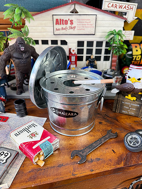 創業大正12年　熟練職人による手作り　日本製　オハイザラ　1Lサイズ　バケツ型　フタ付き　灰皿 ■ アメリカン雑貨 アメリカ雑貨 | 