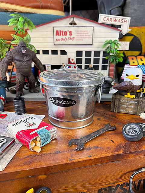 創業大正12年　熟練職人による手作り　日本製　オハイザラ　1Lサイズ　バケツ型　フタ付き　灰皿 ■ アメリカン雑貨 アメリカ雑貨 |  | 01