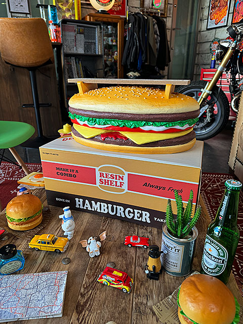 ハンバーガー シェルフ 壁掛け＆平置き □ アメリカン雑貨