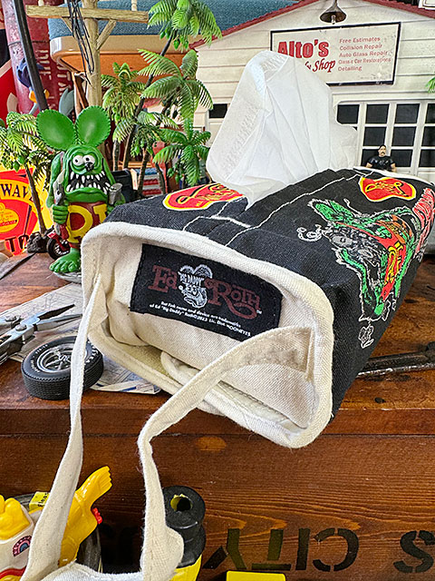 ラットフィンク　ティッシュカバー　（ブラック/IF YOU CAN'T FIT IT, EAT IT!）　■　アメリカン雑貨　アメリカ雑貨 | RAT FINK | 03