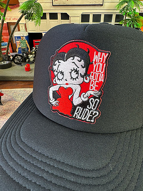ベティ・ブープ　メッシュキャップ　（WHY YOU GOTTA BE SO RUDE?）　帽子色＝ブラック　■ アメリカン雑貨 アメリカ雑貨 |  | 01