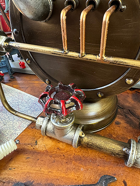 スチームパンク　スタンドクロック　（ブラック文字盤）　置き時計　貯金箱　■　アメリカン雑貨　アメリカ雑貨 |  | 05