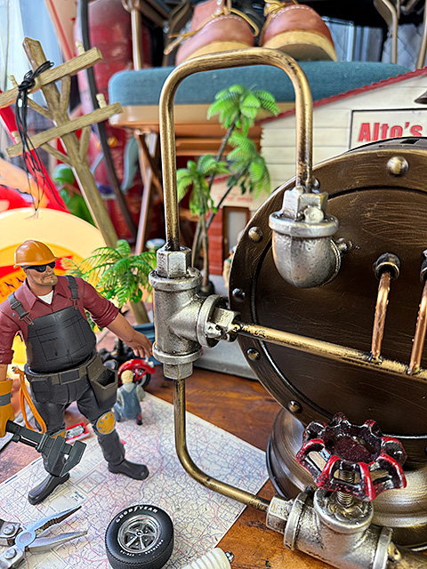 スチームパンク　スタンドクロック　（ブラック文字盤）　置き時計　貯金箱　■　アメリカン雑貨　アメリカ雑貨 |  | 06