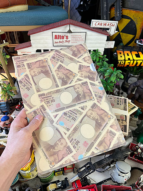 お金持ちは整理上手　金運アップ　招福万来　万札　クリアファイル　A4サイズ　壱万円札 ■ アメリカン雑貨 アメリカ雑貨 | 