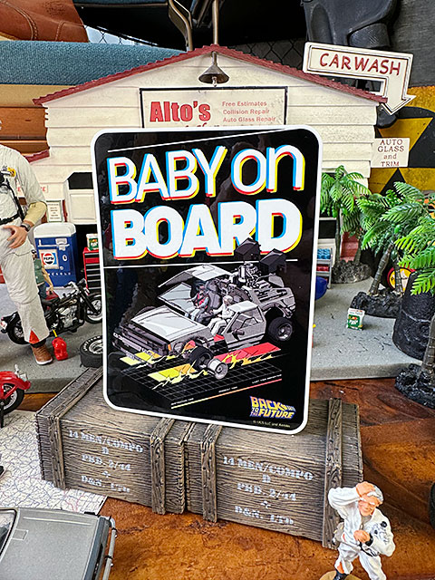 映画　バック・トゥ・ザ・フューチャー　「赤ちゃん乗ってます」　ステッカー　（デロリアン展開図）　BABY ON BOARD | 
