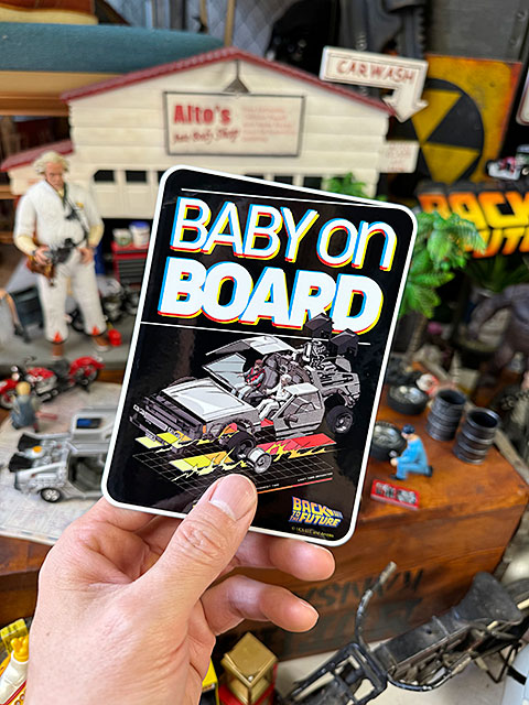 映画　バック・トゥ・ザ・フューチャー　「赤ちゃん乗ってます」　ステッカー　（デロリアン展開図）　BABY ON BOARD |  | 02