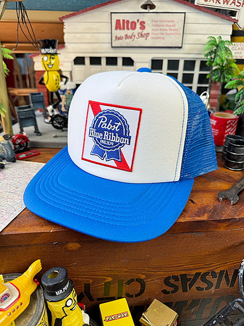 パブスト　ブルーリボン　ビアー　メッシュキャップ　帽子色＝ホワイト×ブルー ■ アメリカン雑貨 アメリカ雑貨 | 