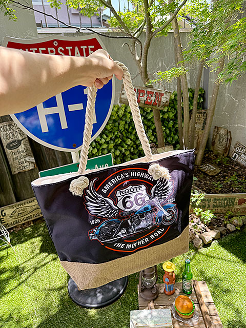 ルート66　ロープ　トートバッグ　（ハーレー） ■ アメリカン雑貨 アメリカ雑貨 爆買 |  | 04