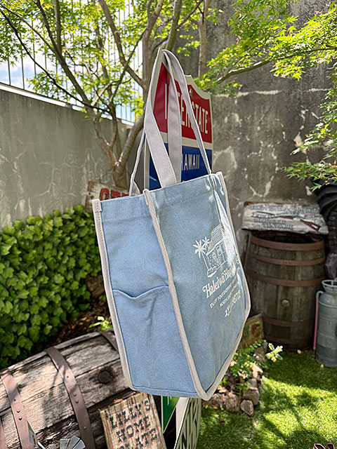 ハレイワ　キャンバストートバッグ　Lサイズ　（サックス） ■ アメリカ雑貨 アメリカン雑貨 |  | 01