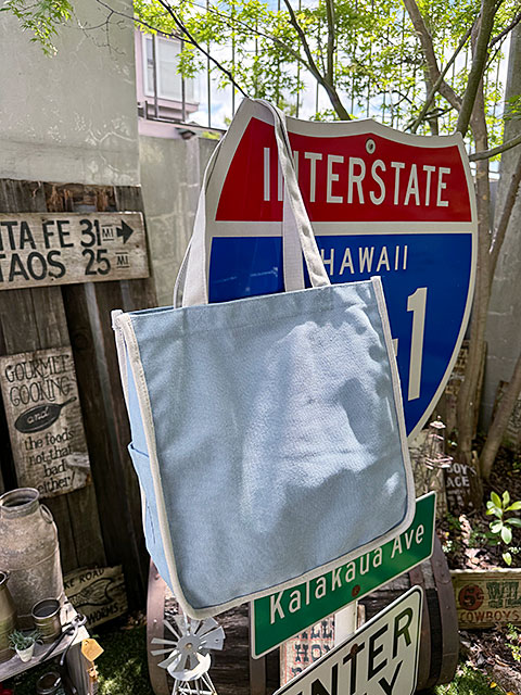 ハレイワ　キャンバストートバッグ　Lサイズ　（サックス） ■ アメリカ雑貨 アメリカン雑貨 |  | 04
