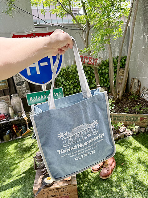 ハレイワ　キャンバストートバッグ　Lサイズ　（サックス） ■ アメリカ雑貨 アメリカン雑貨 |  | 06